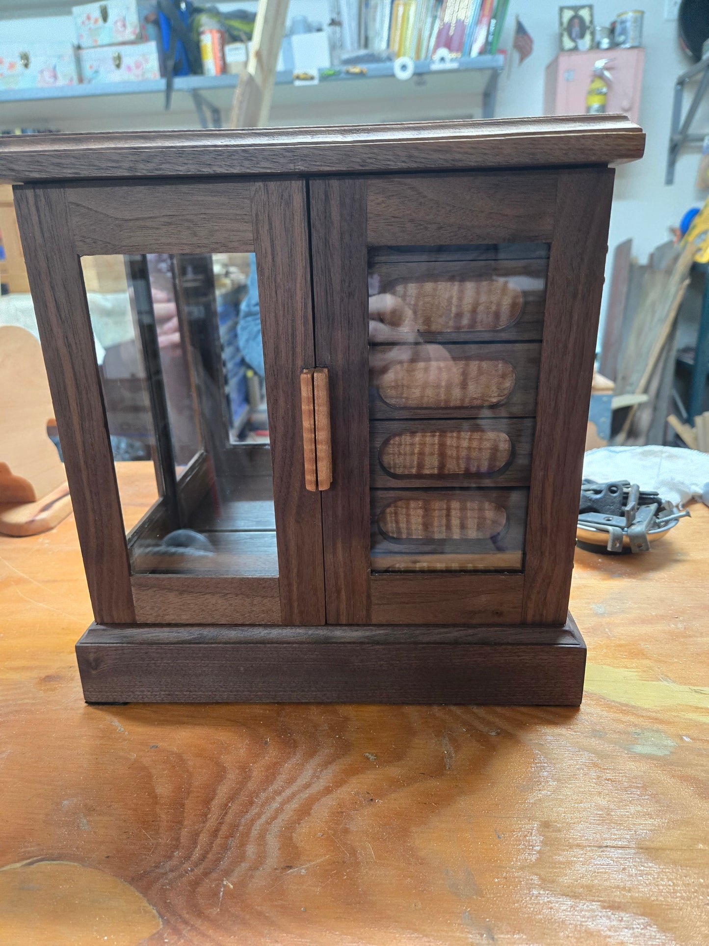 Walnut jewelry case